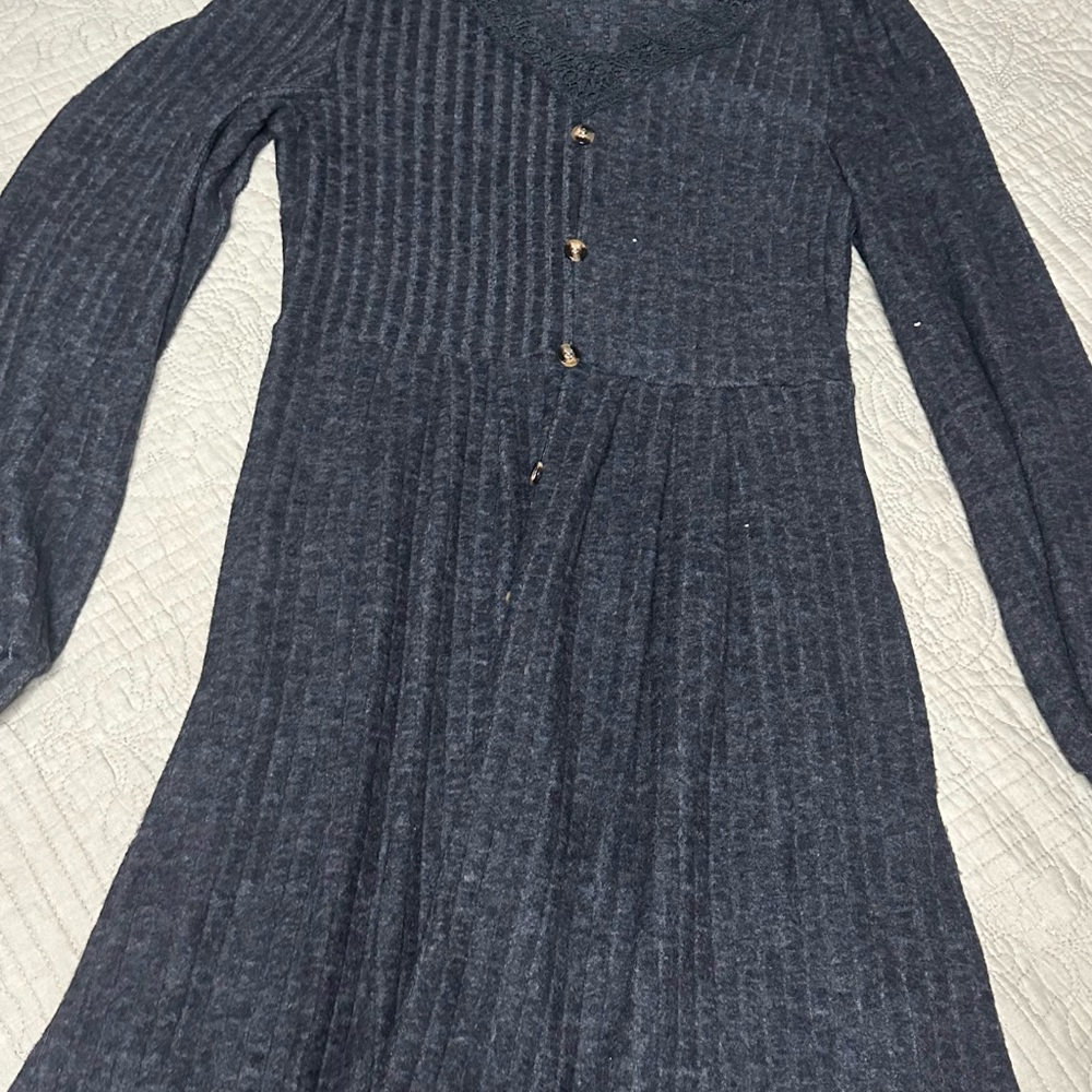 SHEIN Dark Gray Ribbed Knit Fabric